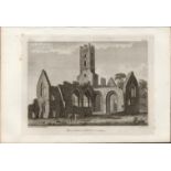 Kilconnel Abbey Co Galway F. Grose 1793 Antique Copper Block Engraving.