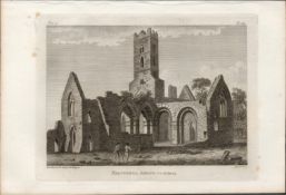 Kilconnel Abbey Co Galway F. Grose 1793 Antique Copper Block Engraving.