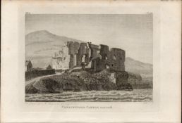 Carlingford Castle Co Louth Grose 1793 Antique Copper Block Engraving.