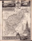 Northamptonshire Steel Engraved Victorian Thomas Moule Map.