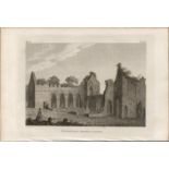 Knockmoy Abbey Co Galway F. Grose 1793 Antique Copper Block Engraving.