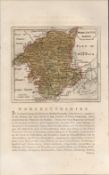Worcestershire Antique c1783 F Grose Copper Coloured George III Map.