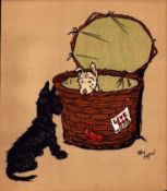Cecil Aldin “Rough & Tumble” Scotch Terriers Antique Colour Illustration-1.