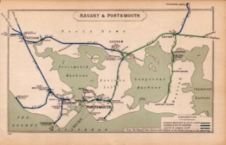 Havant & Portsmouth Gosport, Fareham Antique Railway Diagram-11.