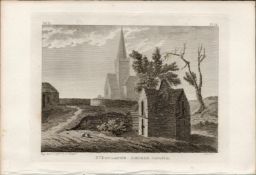 St Doulachs Church Co Dublin F. Grose 1792 Antique Copper Block Engraving.