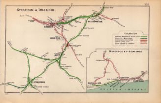 Streatham Brixton Peckham London Antique Railway Diagram-100.