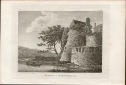 Roscrea Castle Co Tipperary F. Grose 1792 Antique Copper Block Engraving.