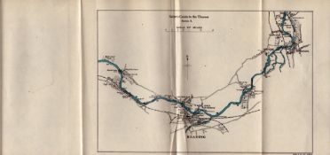 Salters Guide To The Thames No 5 Antique Coloured George V Map.
