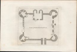 Roscommon Castle Plan Co Roscommon Rare 1792 Francis Grose Antique Print.