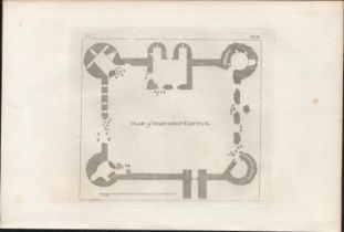 Roscommon Castle Plan Co Roscommon Rare 1792 Francis Grose Antique Print.