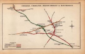 Cheadle Chorlton Heaton Massey Northenden Antique Railway Diagram-149.