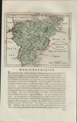 Wales Montgomeryshire Antique c1783 F Grose Copper Coloured George III Map.