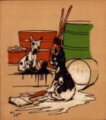 Cecil Aldin “Rough & Tumble” Scotch Terriers Antique Colour Illustration-16.