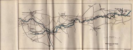 Salters Guide To The Thames No 1 Antique Coloured George V Map.