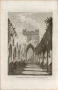 Dunbrody Abbey View Wexford F. Grose 1792 Antique Copper Block Engraving.