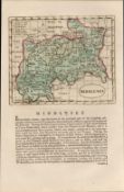 Middlesex Antique c1783 F Grose Copper Coloured George III Map.