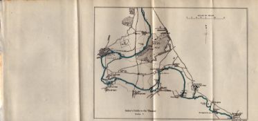 Salters Guide To The Thames No 3 Antique Coloured George V Map.