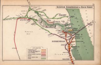 Bidston Birkenhead Rock Ferry River Mersey Antique Railway Diagram-74.