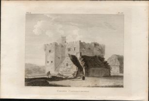 Carnew Castle Wicklow F. Grose 1792 Antique Copper Block Engraving.
