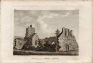 Baltinglas Castle Wicklow F. Grose 1795 Antique Copper Block Engraving.