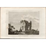 Ballinsnave Castle Co Galway F. Grose 1792 Antique Copper Block Engraving.