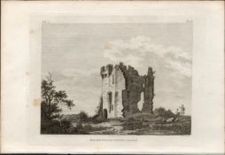 Ballinsnave Castle Co Galway F. Grose 1792 Antique Copper Block Engraving.