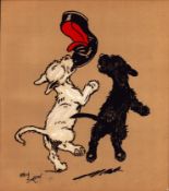 Cecil Aldin “Rough & Tumble” Scotch Terriers Antique Colour Illustration-13.