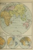 Philips Vintage 1928 Record Atlas 70 Coloured Detailed World Maps.