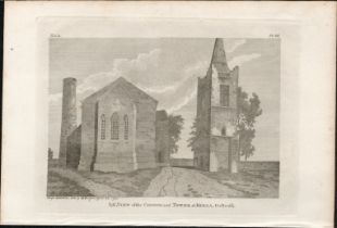 Kells Church & Tower Meath Grose 1794 Antique Copper Block Engraving.