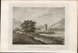 Ross Castle Killarney Co Kerry F. Grose 1794 Antique Copper Block Engraving.