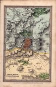 Land of Moriah Jerusalem Antique Detailed Biblical William IV Map.