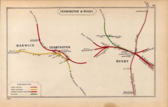 Leamington Spa & Rugby Detailed Antique Railway Diagram-66.