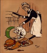 Cecil Aldin “Rough & Tumble” Scotch Terriers Antique Colour Illustration-5.
