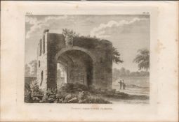 Simons Court Tower Donnybrook Dublin F. Grose 1792 Antique Copper Block Engraving.