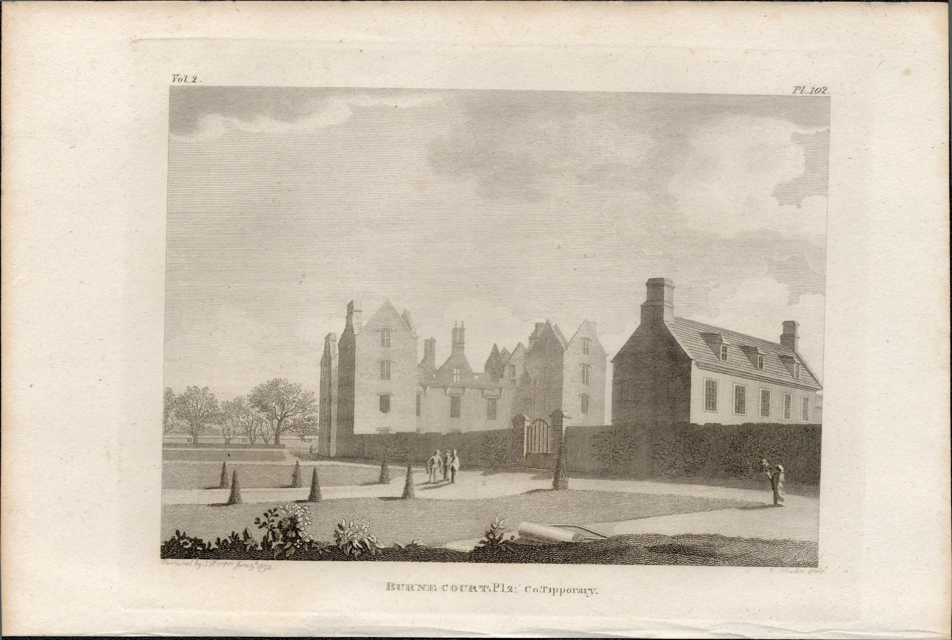 Burncourt Castle Co Tipperary Rare 1792 Francis Grose Antique Print-2