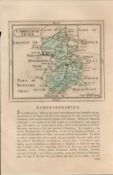 Cambridgeshire Antique c1783 F Grose Copper Coloured George III Map.