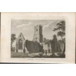 Athenry Abbey Galway F. Grose 1792 Antique Copper Block Engraving.