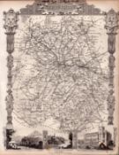 Shropshire Steel Engraved Victorian Thomas Moule Antique Map.