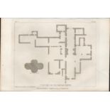 Kilconnel Abbey Plan Co Galway F. Grose 1793 Antique Copper Block Engraving.