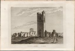 Slane Abbey Co Meath Grose 1793 Antique Copper Block Engraving.