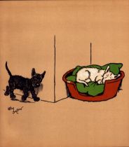 Cecil Aldin “Rough & Tumble” Scotch Terriers Antique Colour Illustration-22.