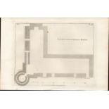 Fethard Castle Floor Plan Co Wexford Rare 1793 Francis Grose Antique Print.