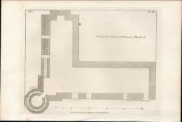 Fethard Castle Floor Plan Co Wexford Rare 1793 Francis Grose Antique Print.