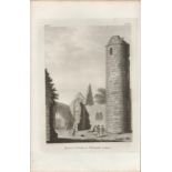Round Tower at Turlogh Co Mayo F. Grose 1792 Antique Copper Block Engraving.