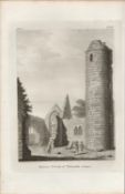 Round Tower at Turlogh Co Mayo F. Grose 1792 Antique Copper Block Engraving.