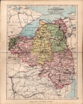 County Of Londonderry Ireland Antique Detailed Coloured Victorian Map.