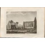 Cashel Franciscan Abbey Co Tipperary F. Grose 1792 Antique Copper Block Engraving.