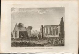 Cashel Franciscan Abbey Co Tipperary F. Grose 1792 Antique Copper Block Engraving.