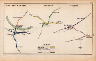 Putney Bridge & Fulham London Antique Railway Diagram-133.