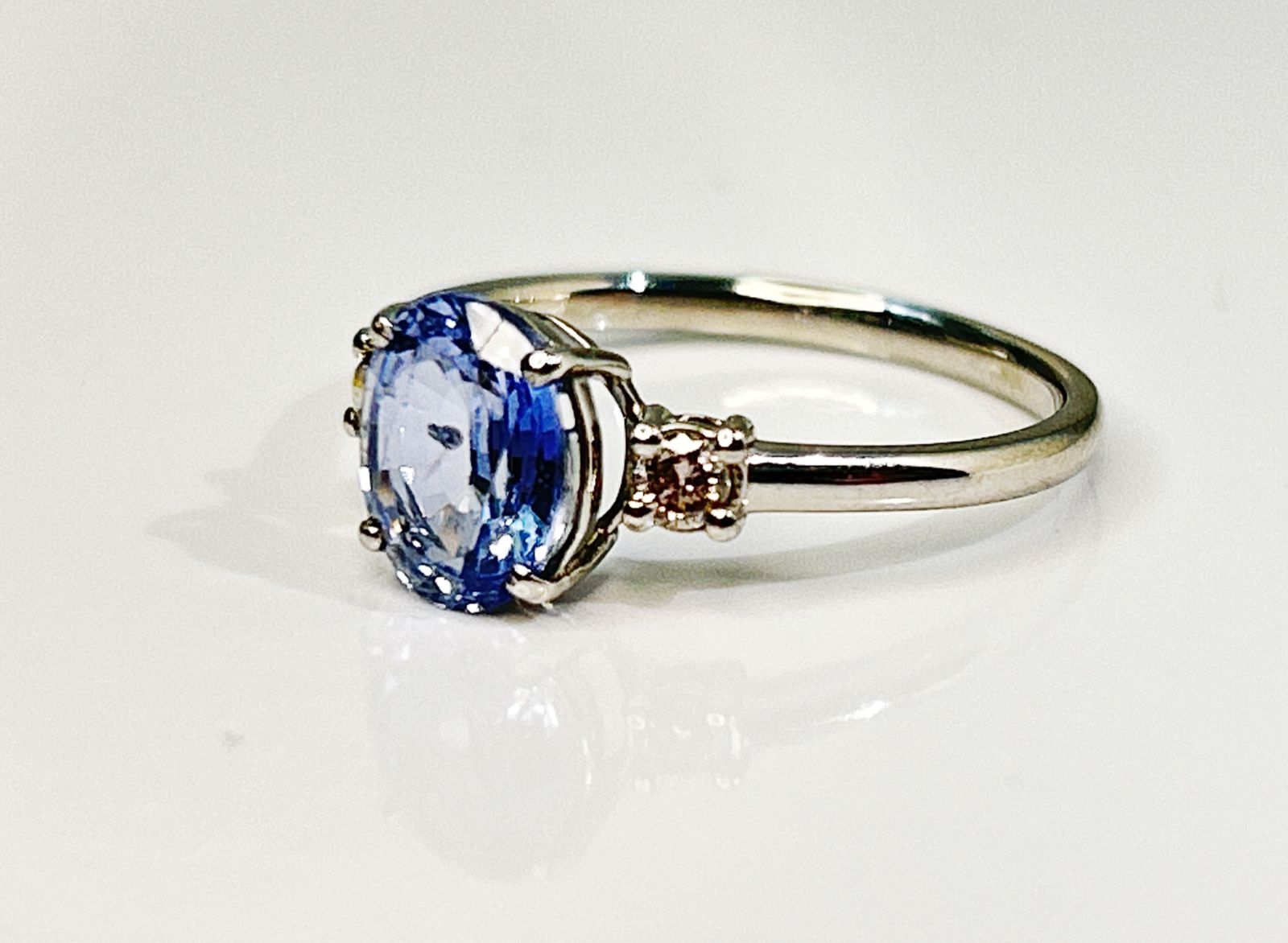 Beautiful 1.75 Ct Unheated Ceylon Cornflour Blue Sapphire Diamonds & Platinum - Image 4 of 6